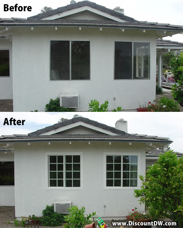 Before and After aluminum window to Vinyl window replacement