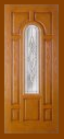 Textured Oak Grain - Entry Prehung Arched Glaze Fiberglass Door