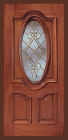 Wood Entry Doors - Entry Prehung Oval Glass Wood Door