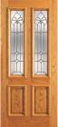 Wood Entry Doors - Entry 2 Panel Wood Door with 2 Lites 2