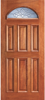 Wood Entry Doors - Entry Eye Brow 6 Panel Wood Door