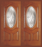 Entry Prehung Oval Deluxe Fiberglass Double Door
