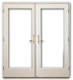 Fiberglass Doors - French Doors - Smooth White Fiberglass French Double Door 