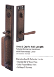 Hardware - Entry Handlesets - Emtek - Arts & Crafts Full Length Brass Entrance Handleset