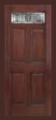 Fiberglass Entry Doors - Textured Mahogany Grain - Entry Prehung 6 Panel Top Lite Fiberglass Door