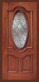Doors - Wood Entry Doors - Entry Prehung Oval Glass Wood Door