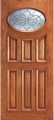 Doors - Wood Entry Doors - Entry 6 Panel Oval Glass Wood Door 