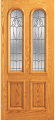 Doors - Wood Entry Doors - Entry 2 Panel Wood Door with 2 Rounded Lites