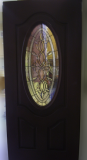 Doors - Floor Models On Sale - Entry Fiberglass Door with Oval Lite and Glass Design