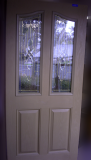 Doors - Floor Models On Sale - Entry Fiberglass 2 Panel Door with 2 Lites and Glass Design