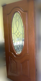 Doors - Floor Models On Sale - Entry Fiberglass Door with Oval Art Glass