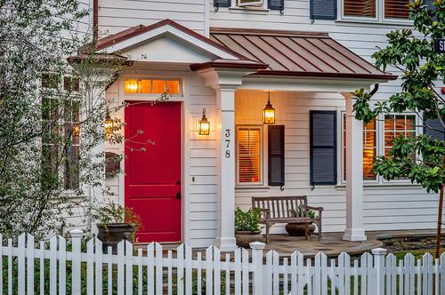 Matching front door and garage door gives extra curb appeal