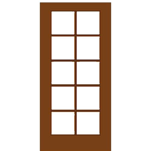 Mahogany Single French Door with 10/5 Glass Prehung