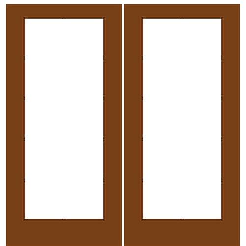 Mahogany Wood Double French Door with 10/5 Glass Prehung