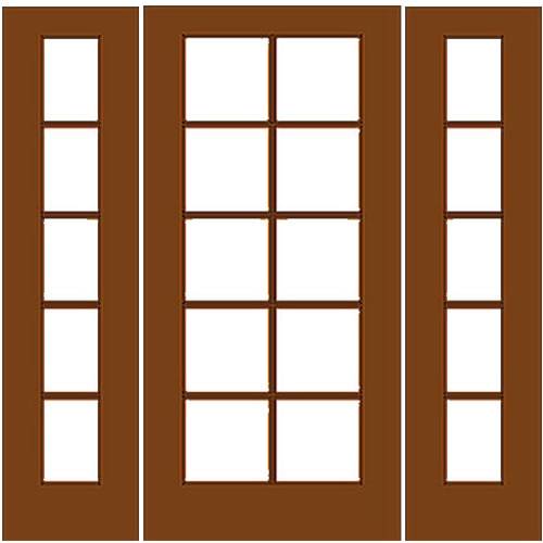 Wood French Door 10/5 with 2 sidelights