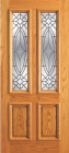 Wood Entry Doors - Entry 2 Panel Wood Door with 2 Lites 