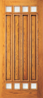 Wood Entry Doors - Entry 4 Panel Wood Door with 8 Mini Lites