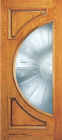 Wood Entry Doors - Entry 2 Panel Wood Door with Half Circle Lite 2