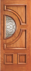 Wood Entry Doors - Entry Half Circle Glass 4 Panel Wood Door 