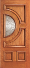 Wood Entry Doors - Entry Half Circle Glass 4 Panel Wood Door 2 