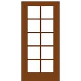 Mahogany Single French Door with 10/5 Glass Prehung