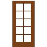 Mahogany Single French Door with 10/5 Glass Prehung