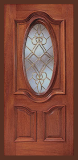 Entry Prehung Oval Glass Single Wood Door