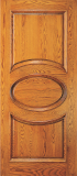 Entry 2 Panel Wood Door with Oval Design