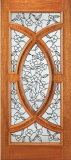 Entry Wood Door with Floral Design