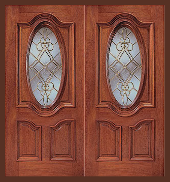 Oval patterned glass exterior doors