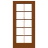 French Wood Doors - French Door 10 / 5 - Mahogany Single French Door with 10/5 Glass Prehung