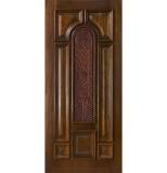 Mahogany Wood Door 525 with a Carved Panel