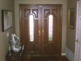 Double Mahogany Wood Doors Interior View