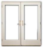 Smooth White Fiberglass French Double Door 