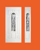 8 Panel Center Arch Smooth Skin Series Fiberglass Door
