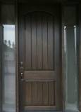 Entry Prehung Arch Plank Square Top Rustic Fiberglass Door with 2 Sidelights - Image 2