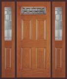 Entry Prehung 6 Panel Top Lite Fiberglass Door with 2 Sidelights - Image 4
